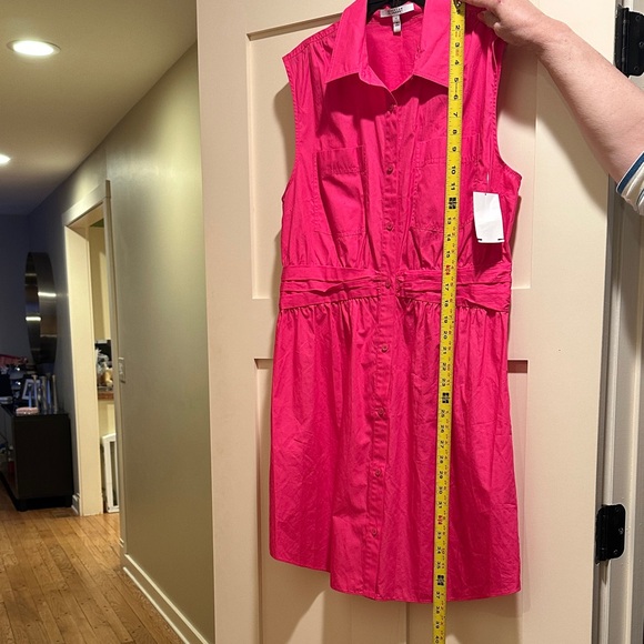 Derek Lam 10 Crosby Cora Sleeveless Cotton Shirtdress In Magenta Size 12 NWT - Picture 8 of 9